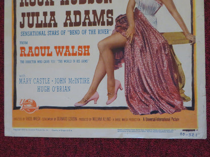 THE LAWLESS BREED US INSERT (14"x 36") POSTER ROCK HUDSON JULIA ADAMS 1953