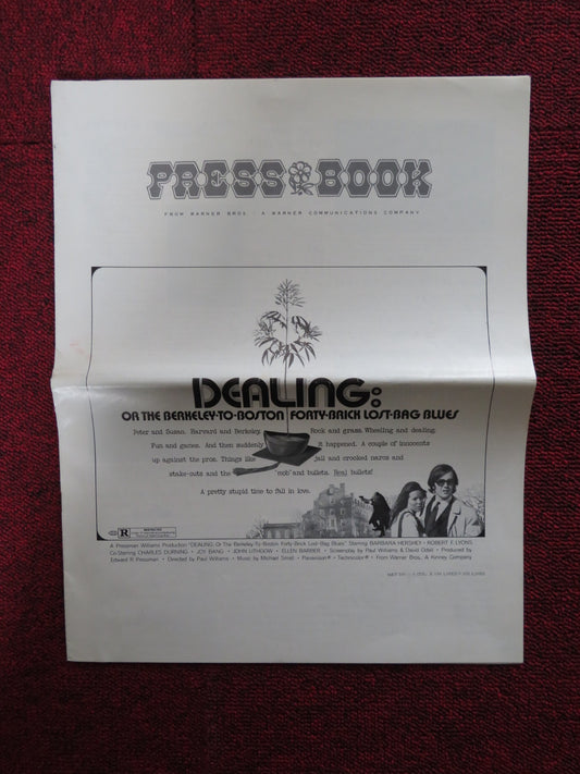 DEALING: OR THE BERKELEY TO BOSTON.. - PRESSBOOK CUT WARNER BROS. 1972