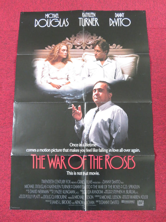 THE WAR OF THE ROSES FOLDED US ONE SHEET POSTER MICHAEL DOUGLAS K. TURNER 1989