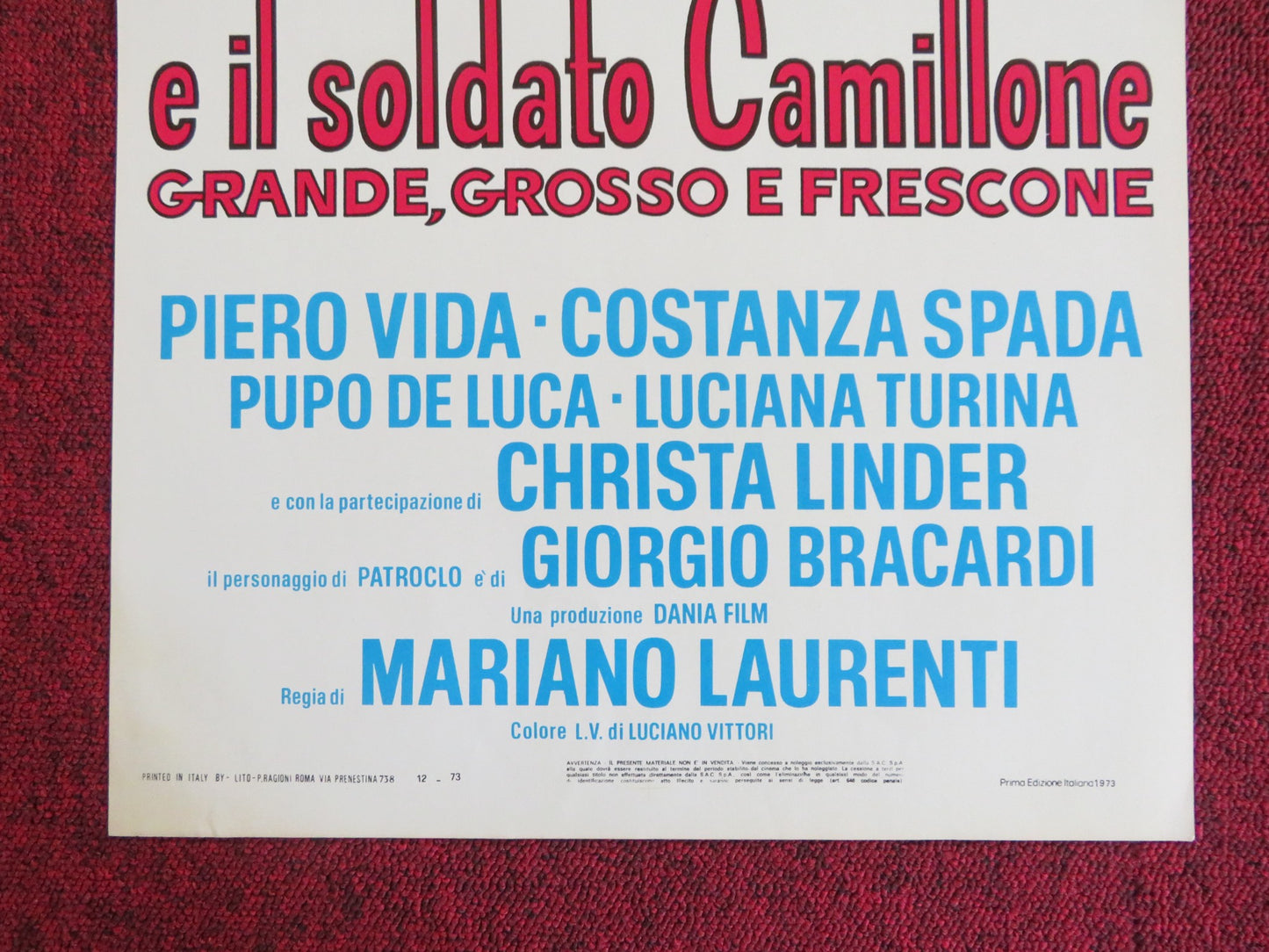 PATROCLOOO!... E IL SOLDATO CAMILLONE, GRANDE... ITALIAN LOCANDINA POSTER 1973