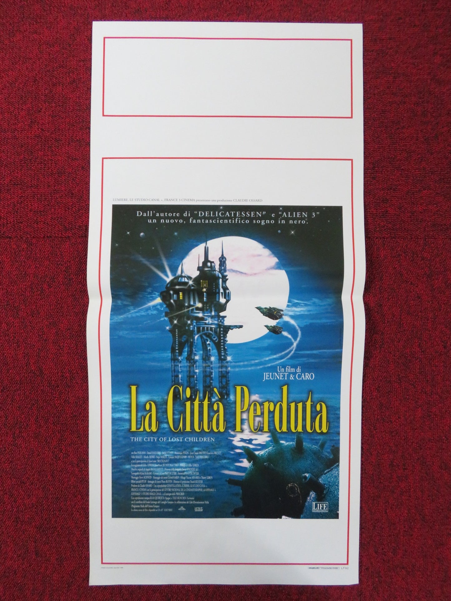 THE CITY OF LOST CHILDREN ITALIAN LOCANDINA POSTER RON PERLMAN D. EMILFORK 1998