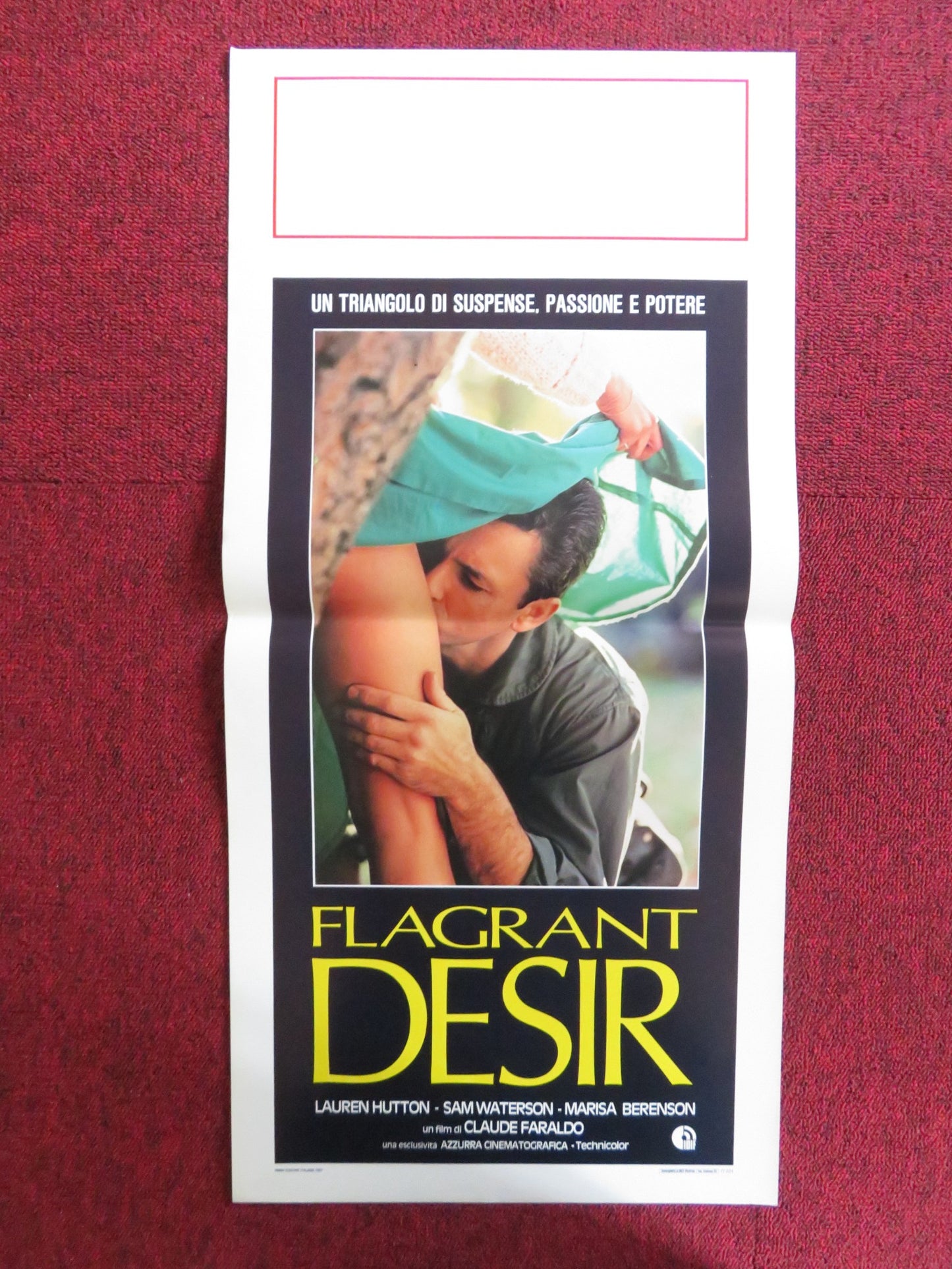 FLAGRANT DESIR ITALIAN LOCANDINA POSTER LAUREN HUTTON SAM WATERSON 1986