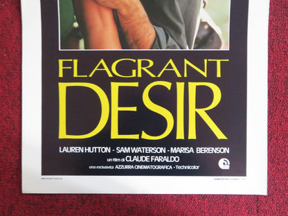 FLAGRANT DESIR ITALIAN LOCANDINA POSTER LAUREN HUTTON SAM WATERSON 1986