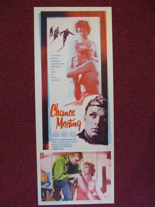 CHANCE MEETING US INSERT (14"x 36") POSTER HARDY KRUGER STANLEY BAKER 1960