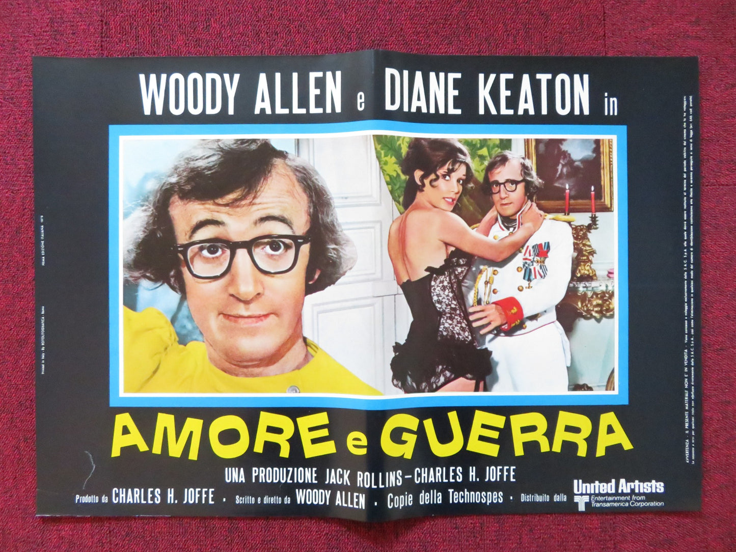 LOVE AND DEATH -F ITALIAN FOTOBUSTA POSTER WOODY ALLEN DIANE KEATON 1975