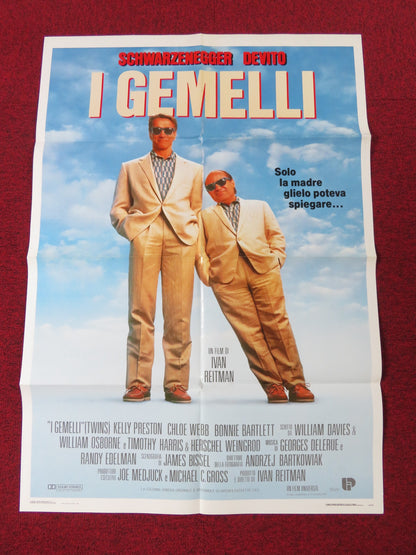 TWINS FOLDED ITALIAN ONE SHEET POSTER ARNOLD SCHWARZENEGGER DANNY DEVITO 1988