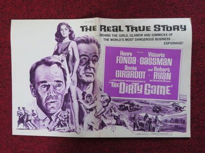 THE DIRTY GAME - PRESSBOOK UNCUT AMERICAN INTERNATIONAL HENRY FONDA GASSMAN 1965