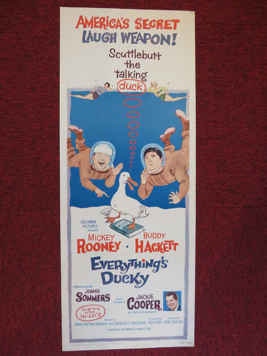 EVERYTHING'S DUCKY US INSERT (14"x 36") POSTER MICKEY ROONEY BUDDY HACKETT 1961