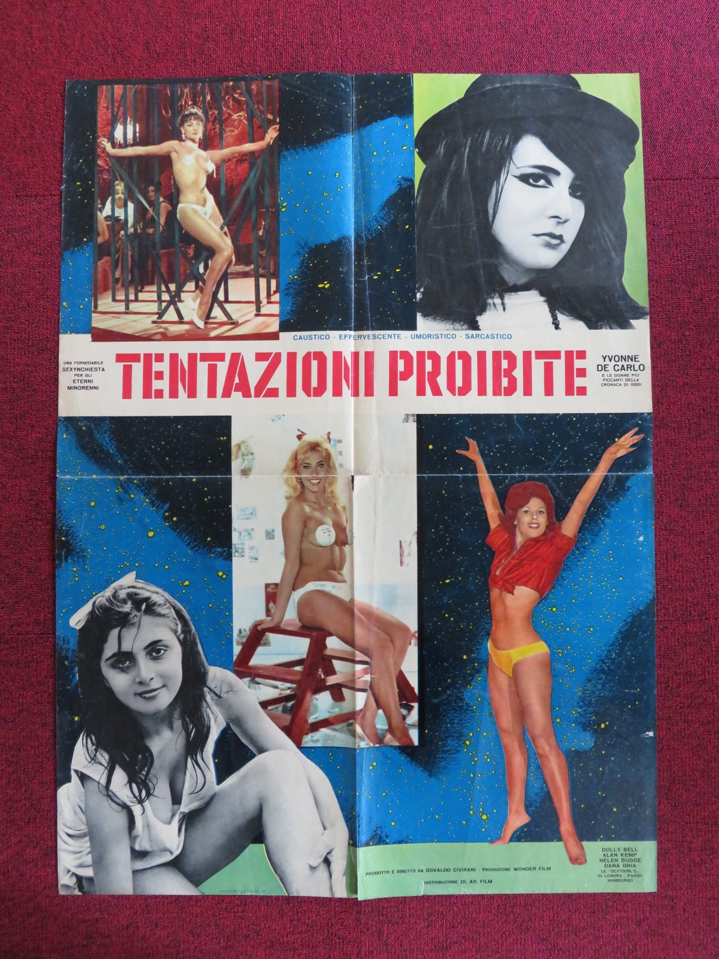 FORBIDDEN TEMPTATIONS ITALIAN FOGLIO POSTER NELLA ASARO BRIGITTE BARDOT 1965