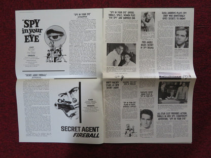 SPY IN YOUR EYE / SECRET AGENT FIREBALL - PRESSBOOK UNCUT AMERICAN INT. 1965