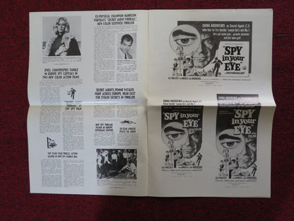 SPY IN YOUR EYE / SECRET AGENT FIREBALL - PRESSBOOK UNCUT AMERICAN INT. 1965