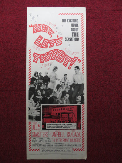 HEY, LET'S TWIST US INSERT (14"x 36") POSTER JOEY DEE THE STARLITERS 1962