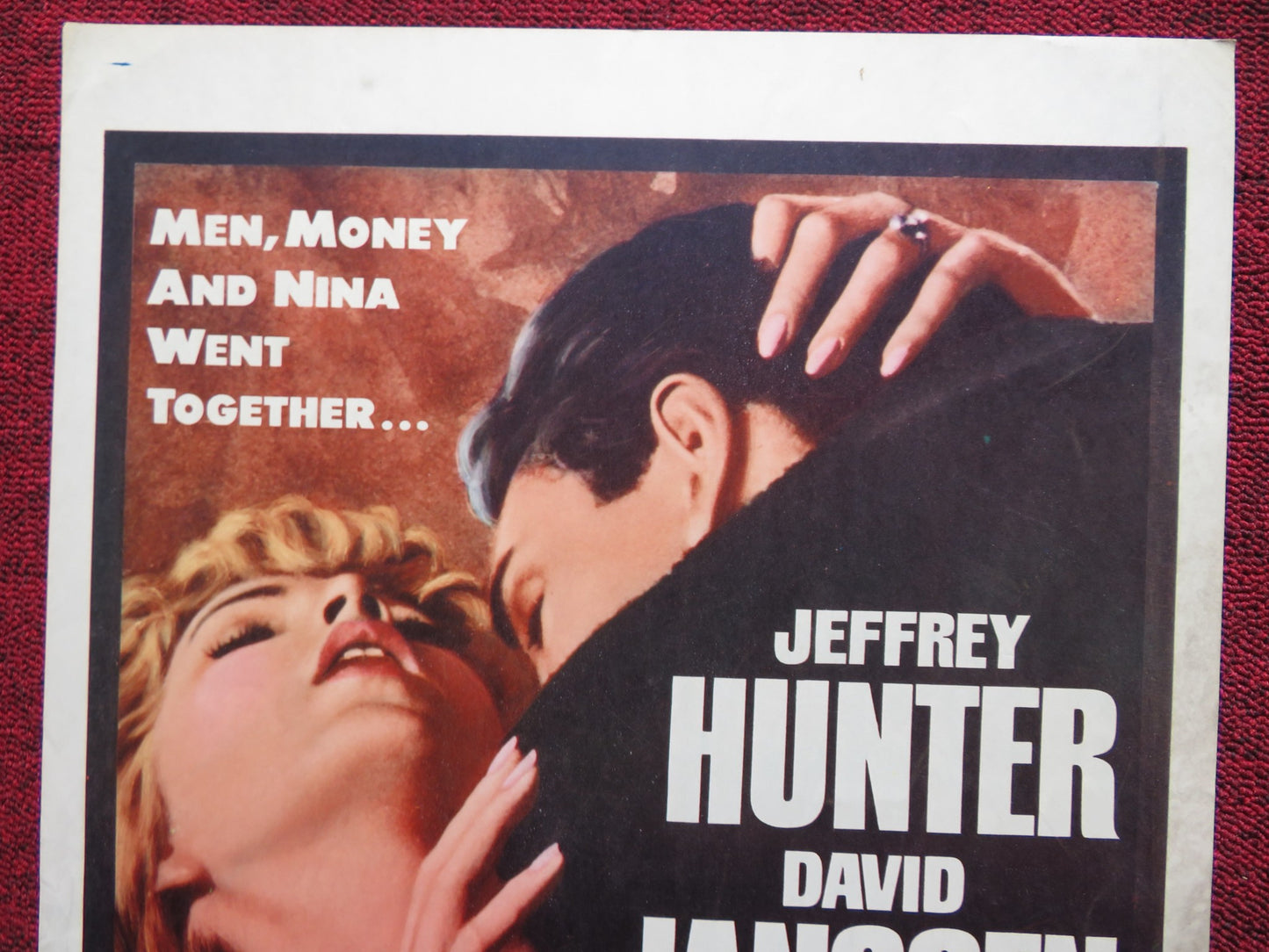 MAN-TRAP US INSERT (14"x 36") POSTER JEFFEREY HUNTER DAVID JANSSEN 1961