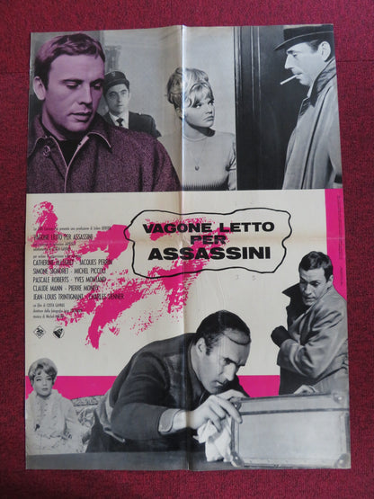 THE SLEEPING CAR MURDER ITALIAN FOGLIO POSTER CATHERINE ALLEGRET PERRIN 1965