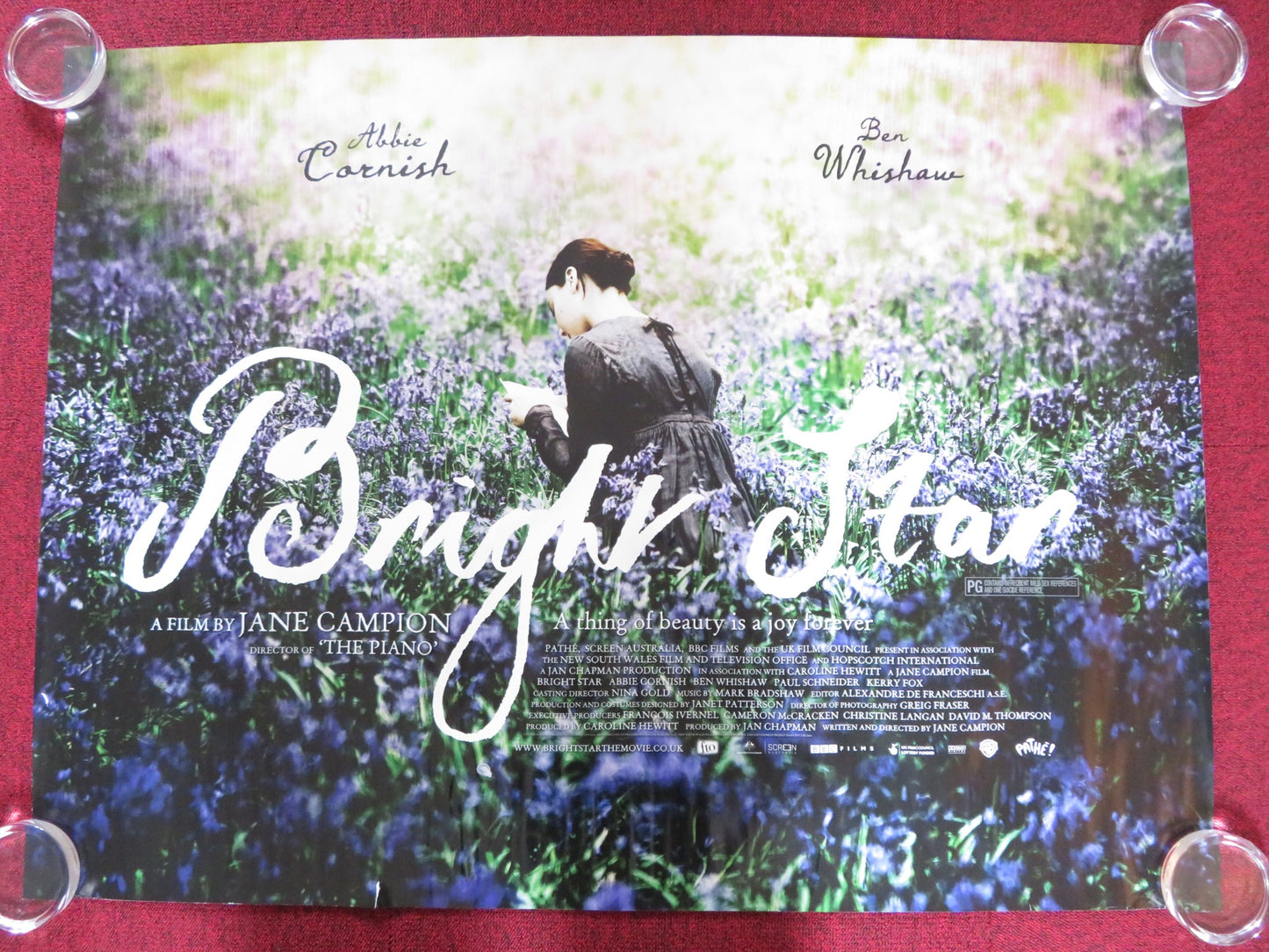 BRIGHT STAR UK QUAD ROLLED POSTER BEN WHISHAW ABBIE CORNISH 2009