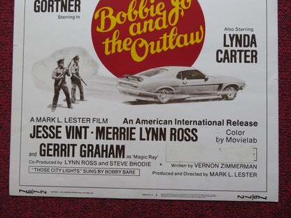 BOBBIE JO AND THE OUTLAW US INSERT (14"x 36") POSTER MARJOE GORTNER CARTER 1976