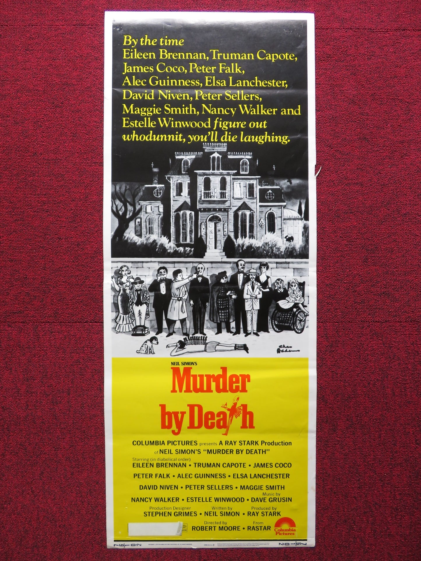 MURDER BY DEATH US INSERT (14"x 36") POSTER EILEEN BRENNAN TRUMAN CAPOTE 1976