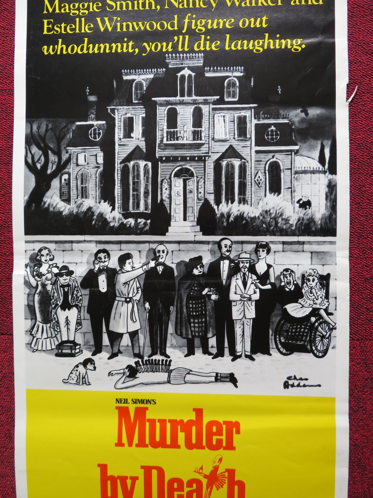 MURDER BY DEATH US INSERT (14"x 36") POSTER EILEEN BRENNAN TRUMAN CAPOTE 1976