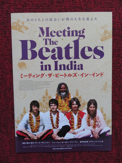 MEETING THE BEATLES IN INDIA - B JAPANESE CHIRASHI (B5) POSTER MCCARTNEY 2020