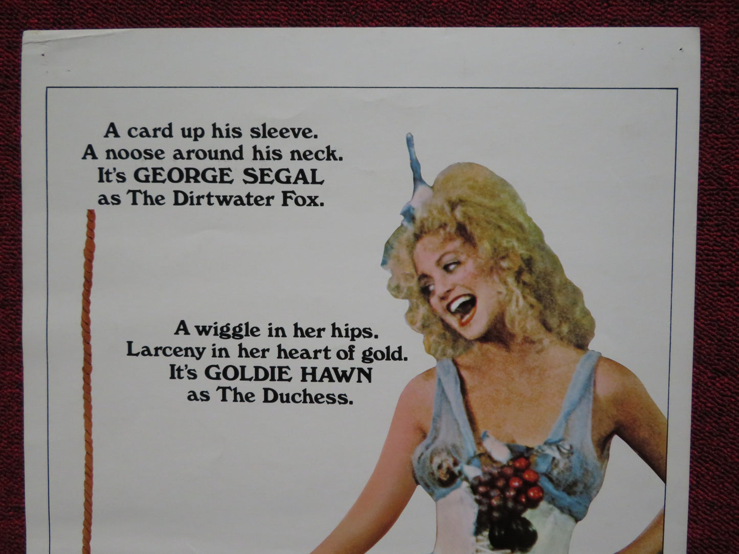 THE DUCHESS AND THE DIRTWATER FOX US INSERT (14"x 36") POSTER SEGAL HAWN 1976