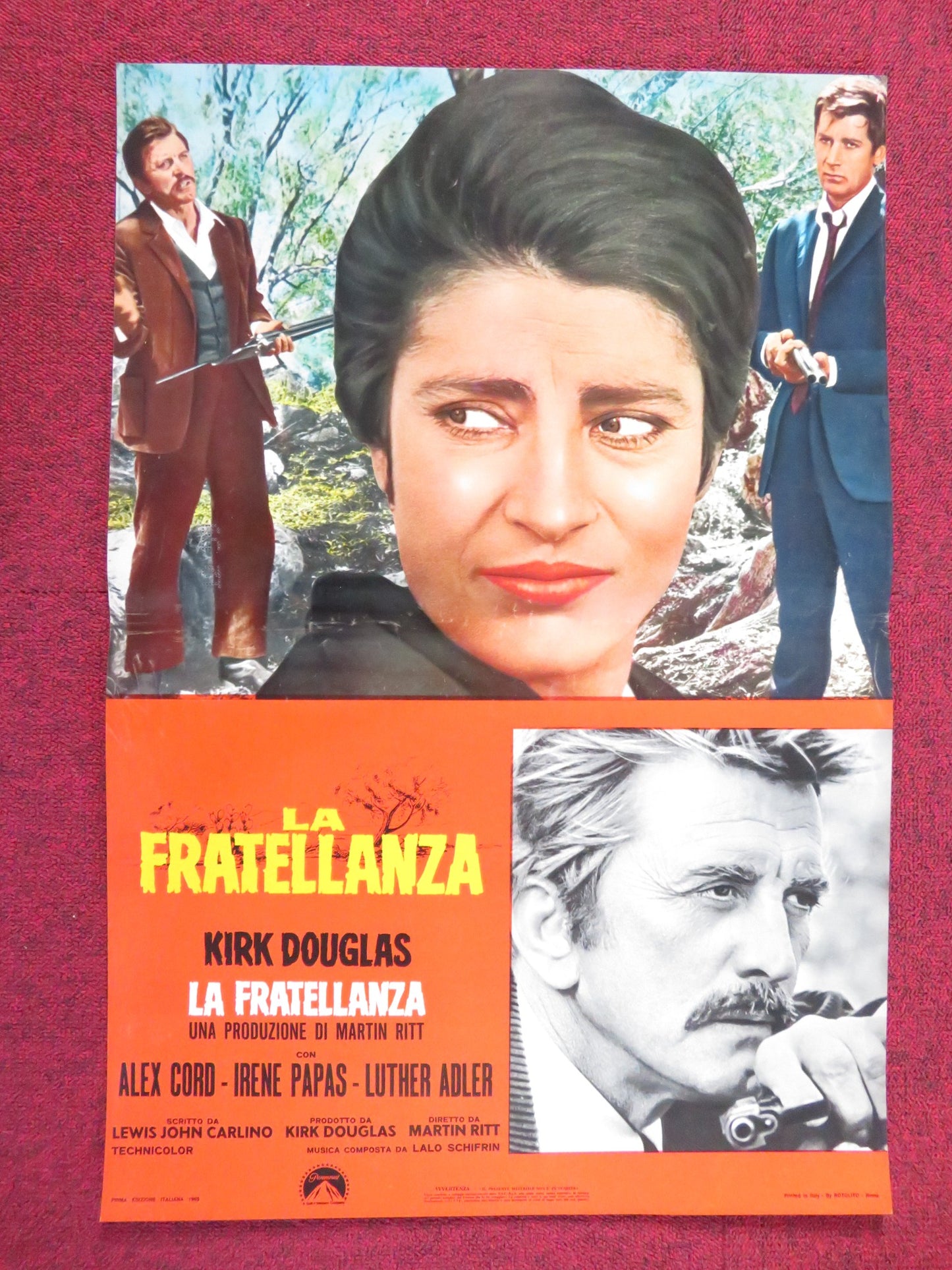 THE BROTHERHOOD-A ITALIAN FOTOBUSTA POSTER KIRK DOUGLAS ALEX CORD 1968