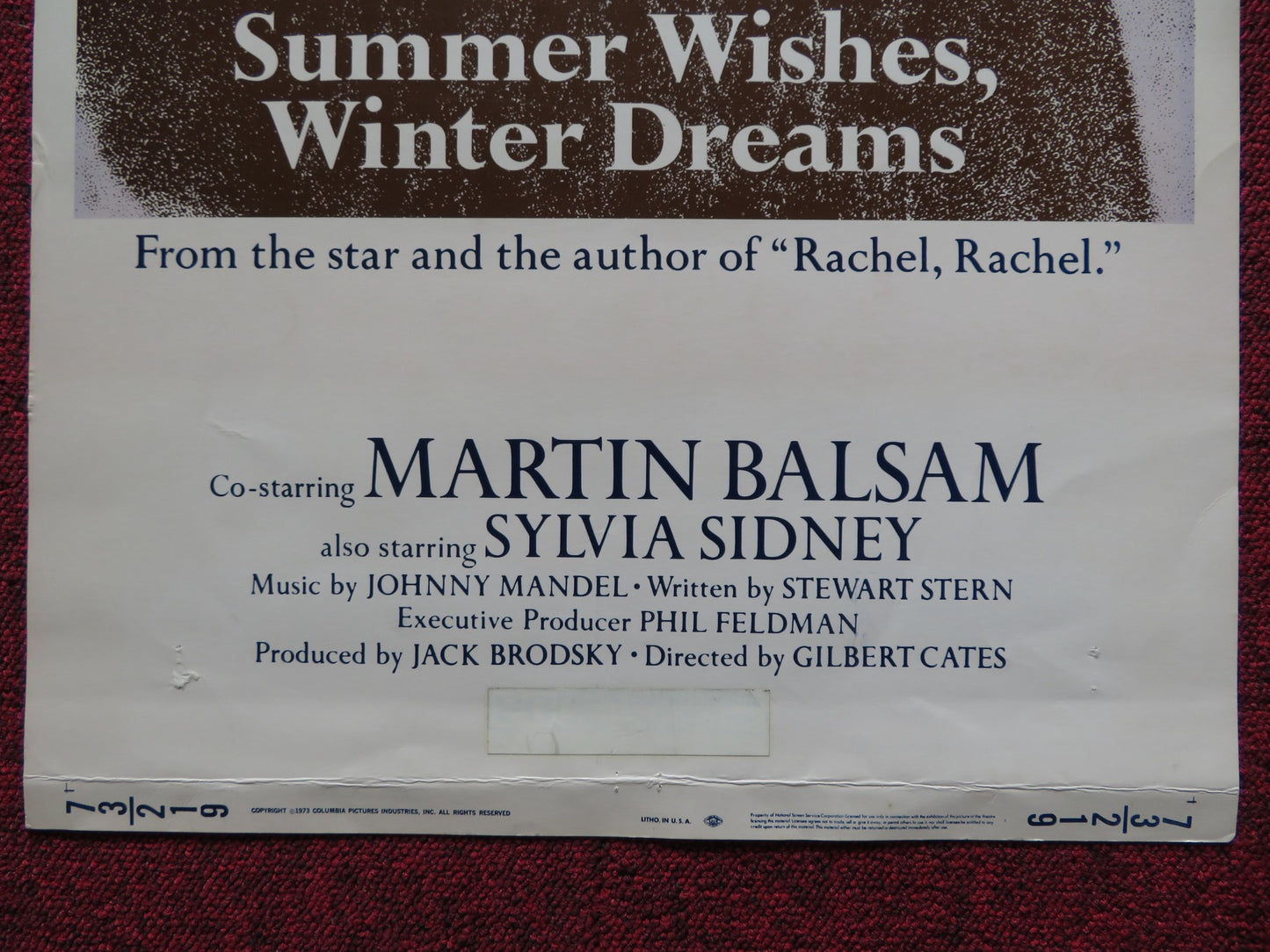 SUMMER WISHES, WINTER DREAMS US INSERT (14"x 36") POSTER WOODWARD BALSAM 1973