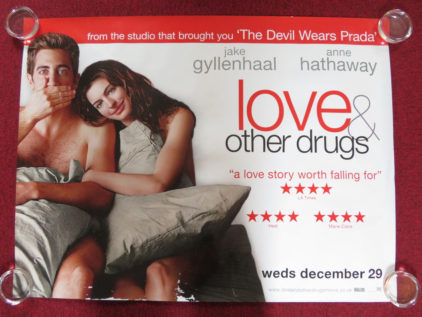 LOVE & OTHER DRUGS UK QUAD ROLLED POSTER JAKE GYLLENHAAL ANNE HATHAWAY 2010