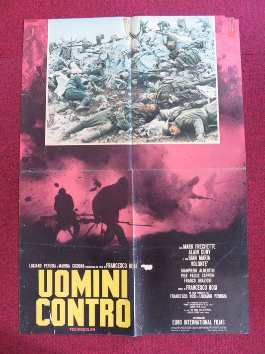 UOMINI CONTRO ITALIAN FOGLIO POSTER MARK FRECHETTE ALAIN CUNY 1970