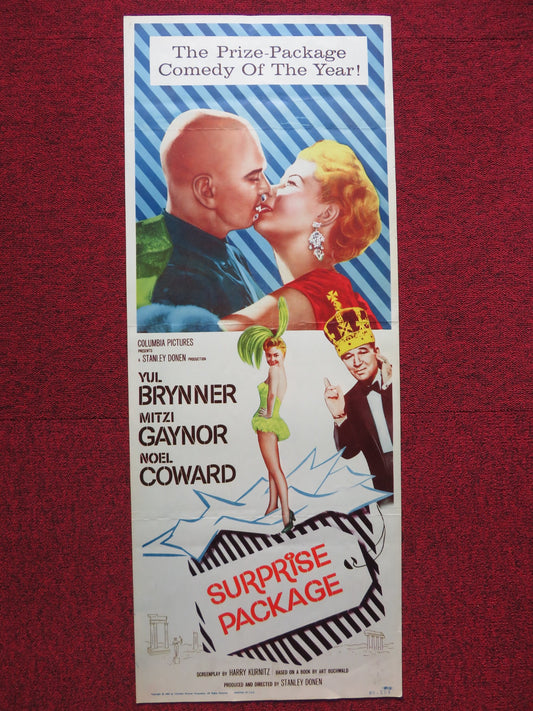 SURPRISE PACKAGE US INSERT (14"x 36") POSTER YUL BRYNNER MITZI GAYNOR 1960