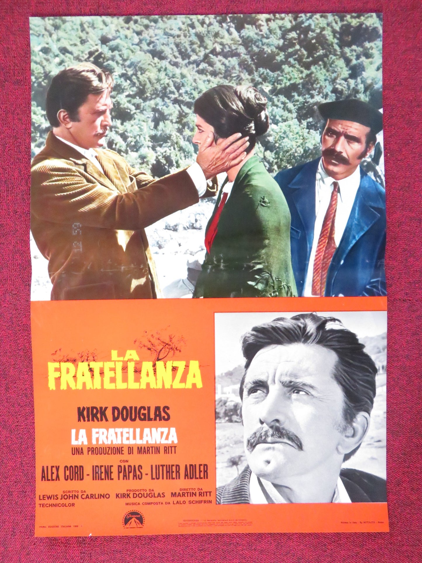 THE BROTHERHOOD - C ITALIAN FOTOBUSTA POSTER KIRK DOUGLAS ALEX CORD 1968