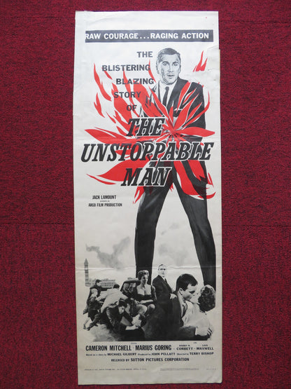 THE UNSTOPPABLE MAN US INSERT (14"x 36") POSTER CAMERON MITCHELL M GORING 1961