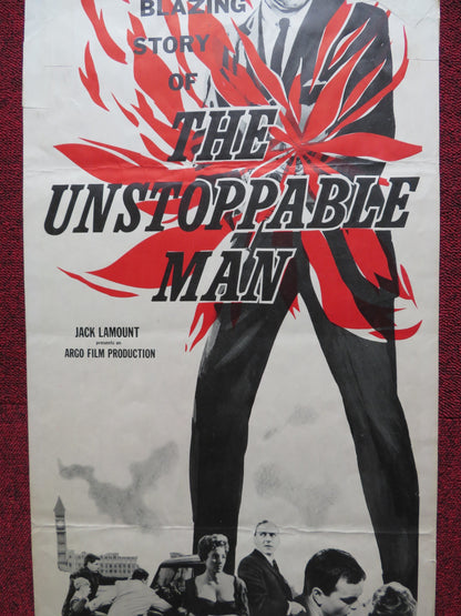 THE UNSTOPPABLE MAN US INSERT (14"x 36") POSTER CAMERON MITCHELL M GORING 1961