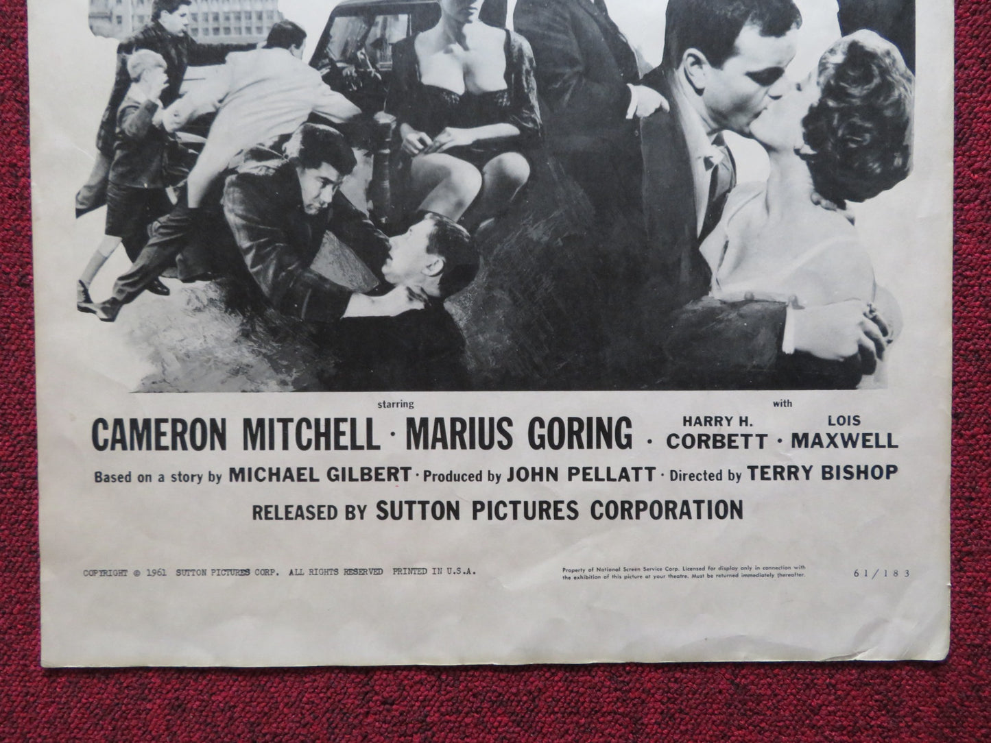 THE UNSTOPPABLE MAN US INSERT (14"x 36") POSTER CAMERON MITCHELL M GORING 1961