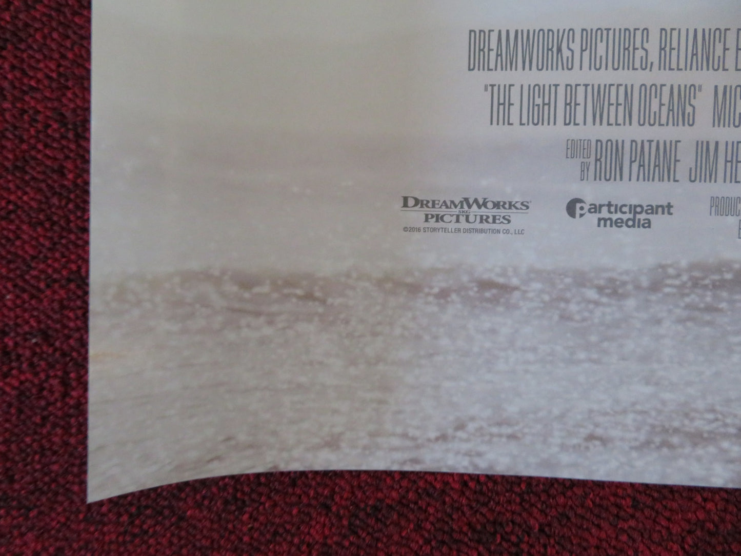 THE LIGHT BETWEEN OCEANS UK QUAD (30"x 40") ROLLED POSTER MICHAEL FASSBENDER '16