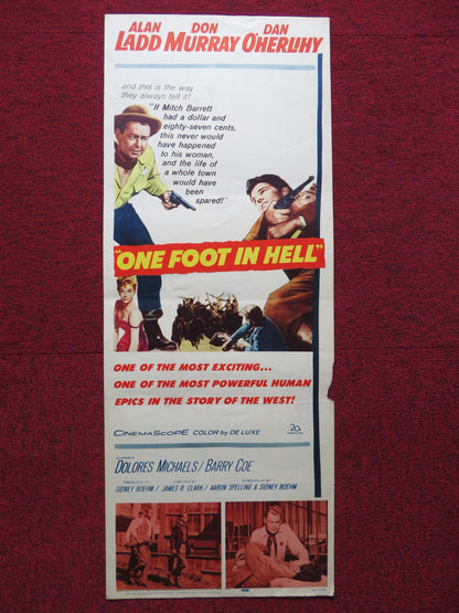 ONE FOOT IN HELL US INSERT (14"x 36") POSTER ALAN LADD DON MURRAY 1960