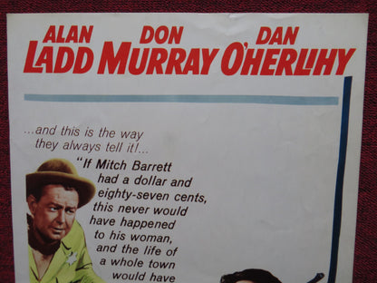 ONE FOOT IN HELL US INSERT (14"x 36") POSTER ALAN LADD DON MURRAY 1960