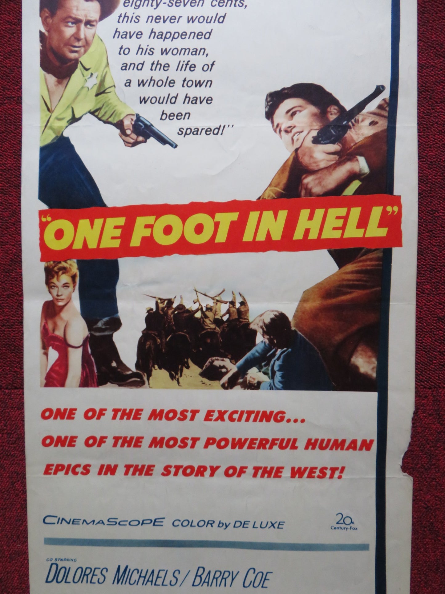 ONE FOOT IN HELL US INSERT (14"x 36") POSTER ALAN LADD DON MURRAY 1960