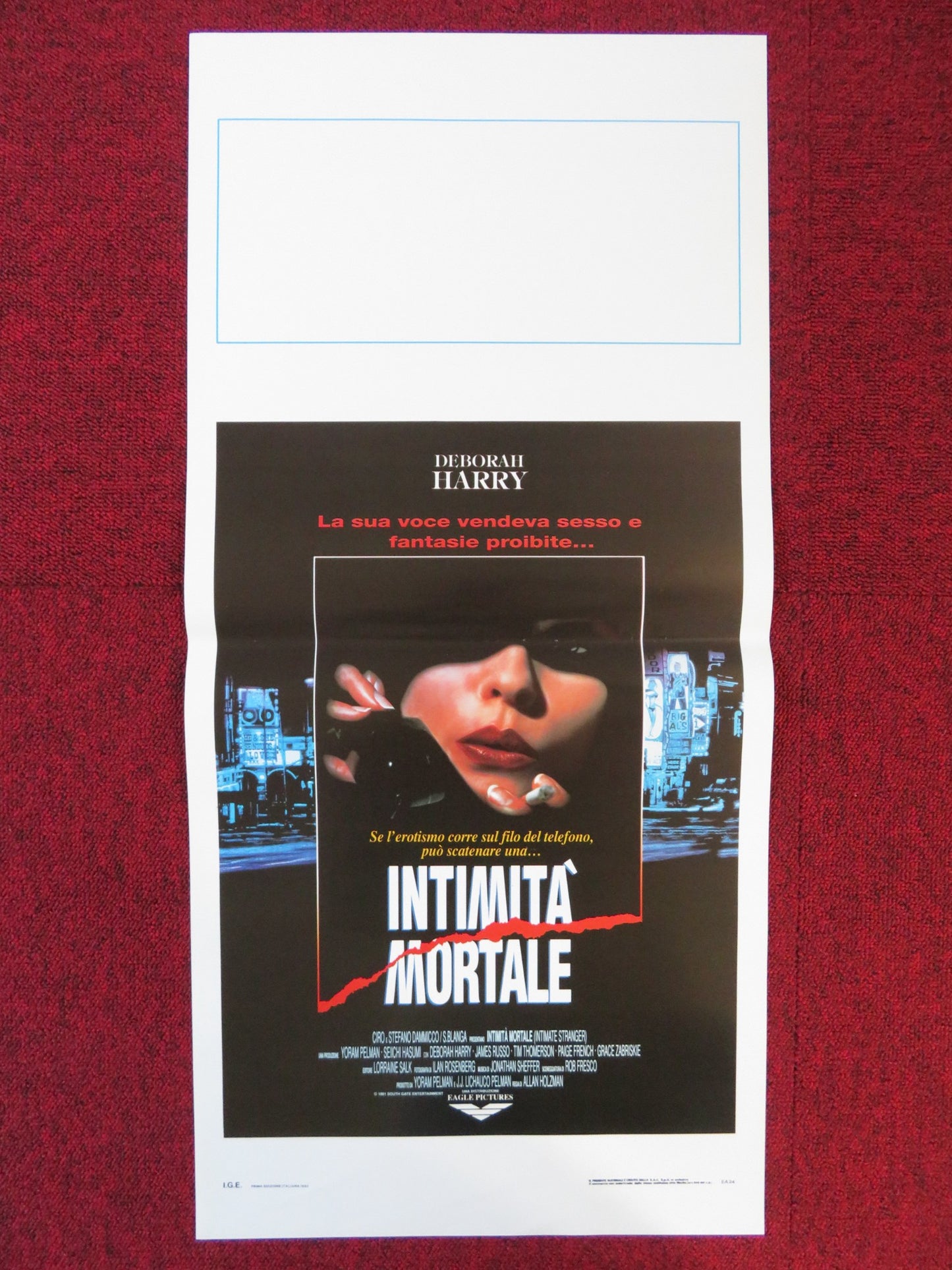 INTIMATE STRANGER ITALIAN LOCANDINA POSTER DEBORAH HARRY JAMES RUSSO 1992