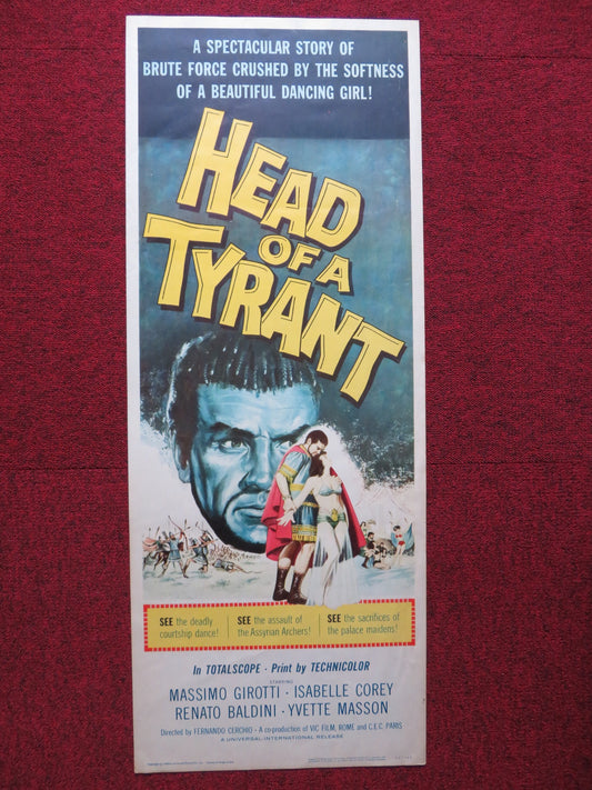 HEAD OF A TYRANT US INSERT (14"x 36") POSTER MASSIMO GIROTTI ISABELLE COREY 1960