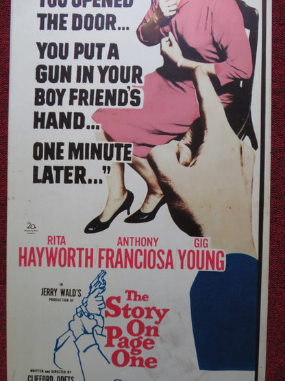 THE STORY ON PAGE ONE US INSERT (14"x 36") POSTER RITA HAYWORTH FRANCIOSA 1960