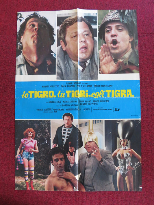 IO TIGRO TU TIGRI EGLI TIGRA ITALIAN FOGLIO POSTER RENATO POZZETTO PONZONI 1978