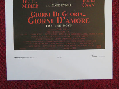 FOR THE BOYS ITALIAN LOCANDINA POSTER BETTE MIDLER JAMES CAAN 1991