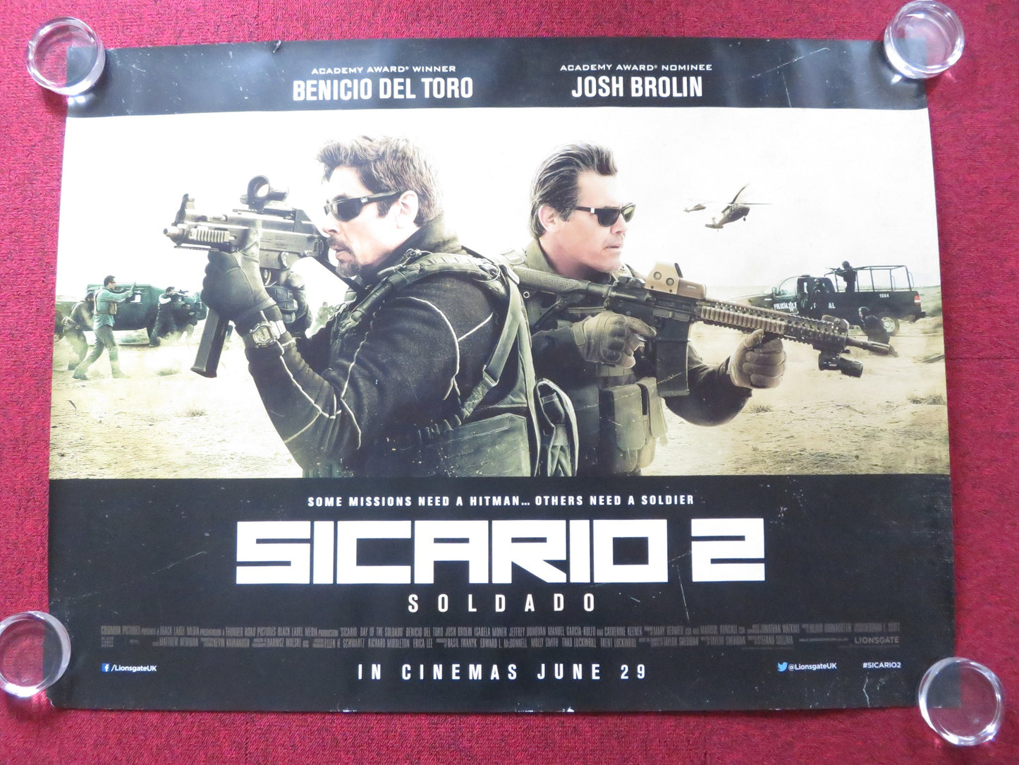 SICARIO 2: DAY OF THE SOLDADO UK QUAD (30"x 40") ROLLED POSTER B. DEL TORO 2018