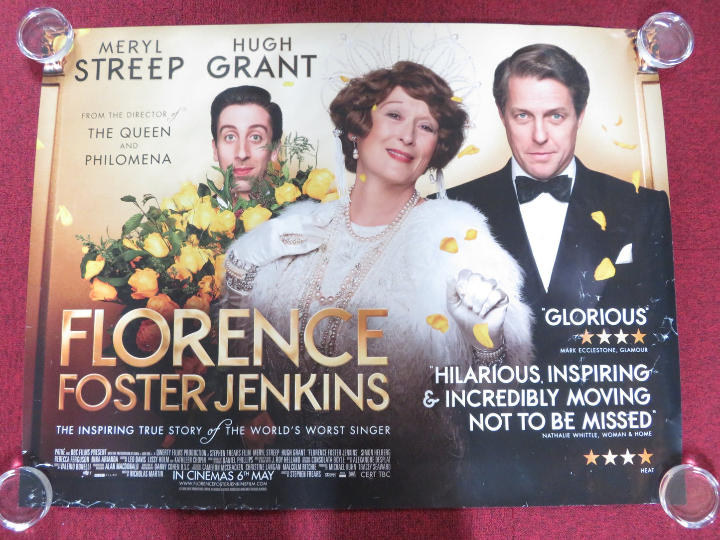 FLORENCE FOSTER JENKINS UK QUAD ROLLED POSTER MERYL STREEP HUGH GRANT 2016