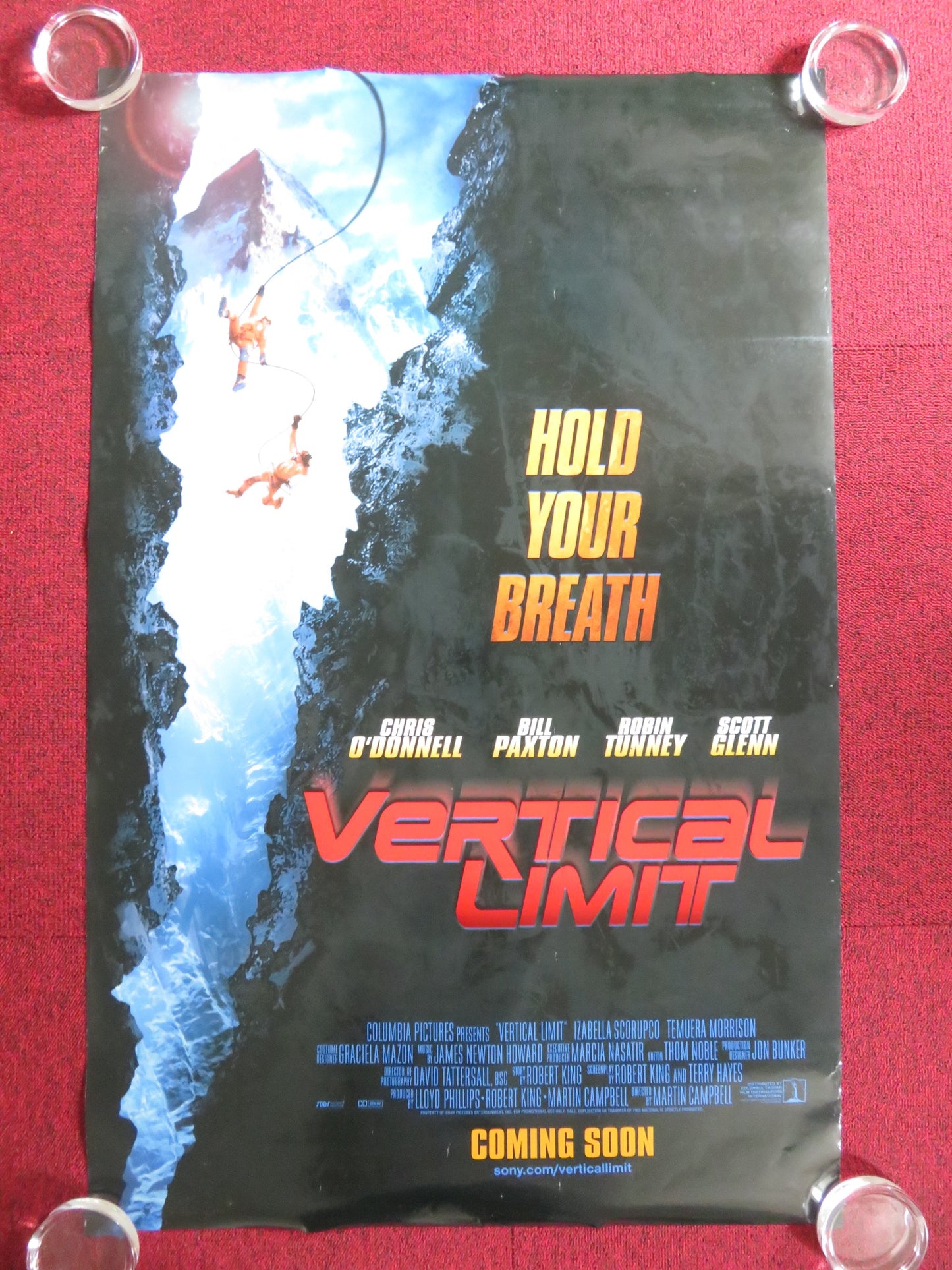 VERTICAL LIMIT US ONE SHEET ROLLED POSTER CHRIS O'DONNELL BILL PAXTON 2000