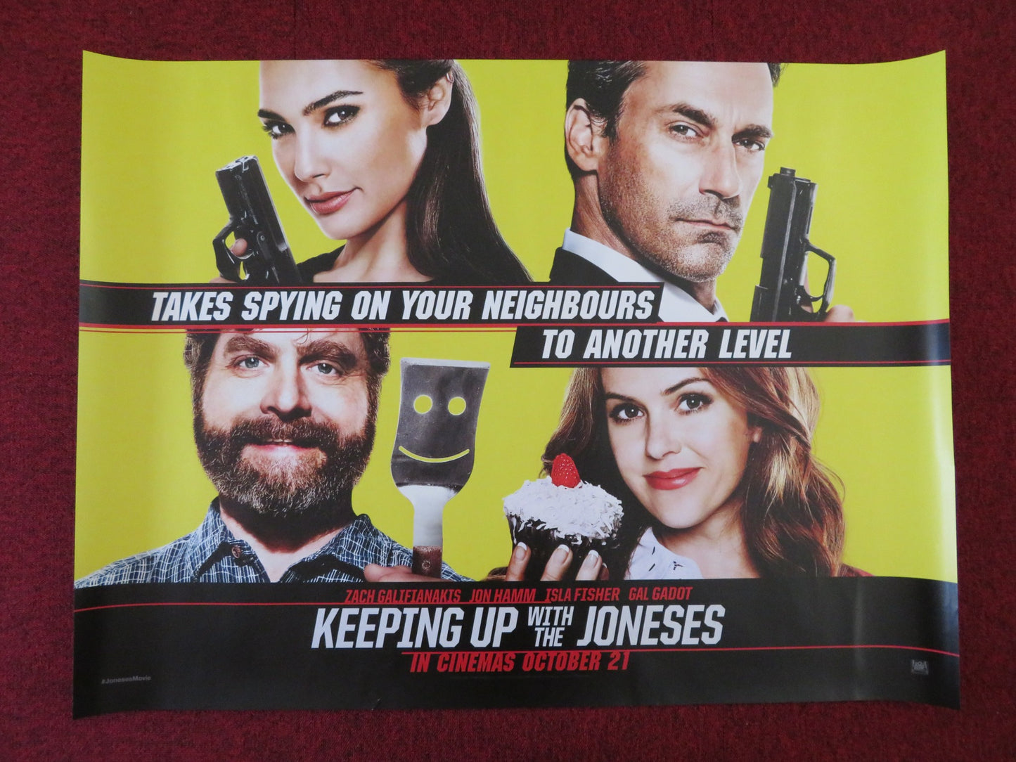 KEEPING UP WITH THE JONESES UK QUAD (30"x 40") ROLLED POSTER Z.GALIFIANAKIS 2016