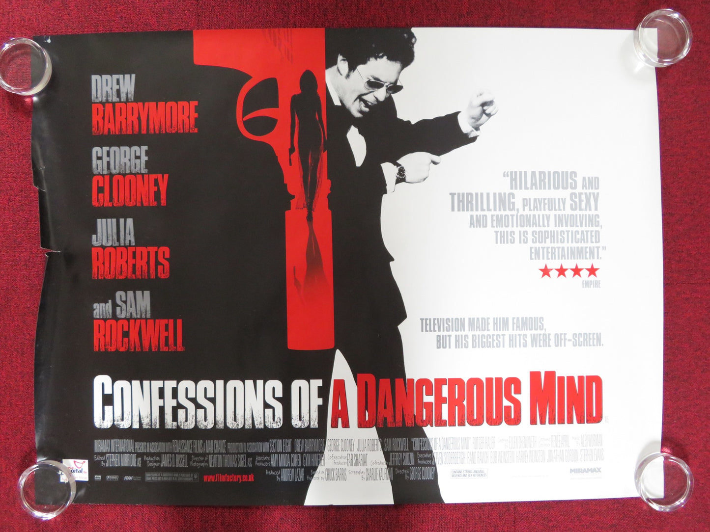 CONFESSIONS ON A DANGEROUS MIND UK QUAD ROLLED POSTER ROCKWELL DICK CLARK 2002