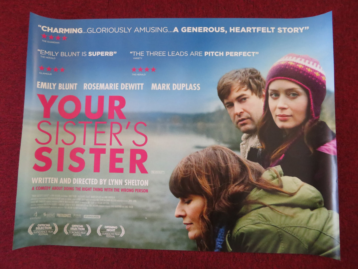 YOUR SISTER'S SISTER UK QUAD (30"x 40") ROLLED POSTER EMILY BLUNT 2011