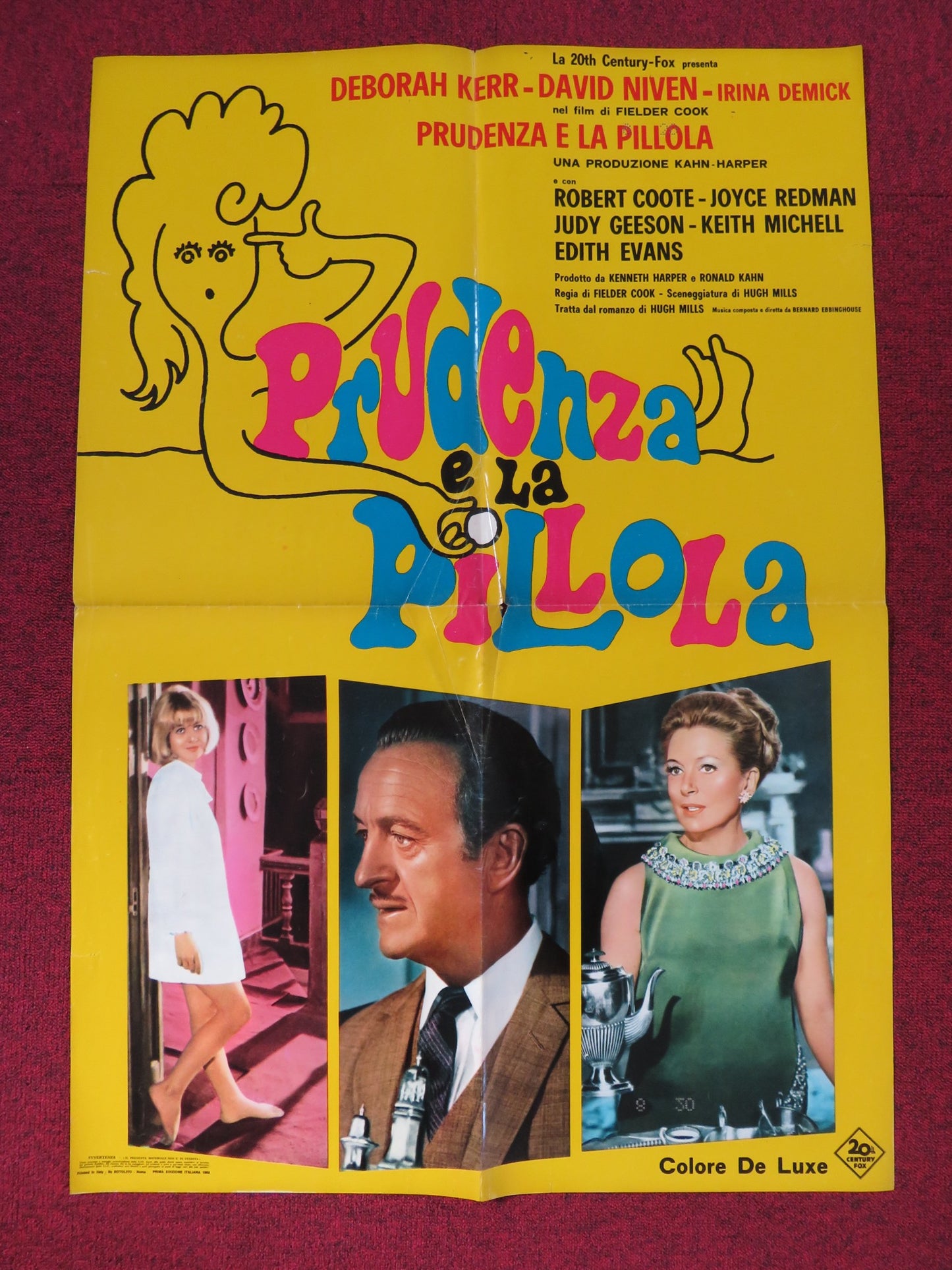 PRUDENCE AND THE PILL ITALIAN FOGLIO POSTER DEBORAH KERR DAVID NIVEN 1968