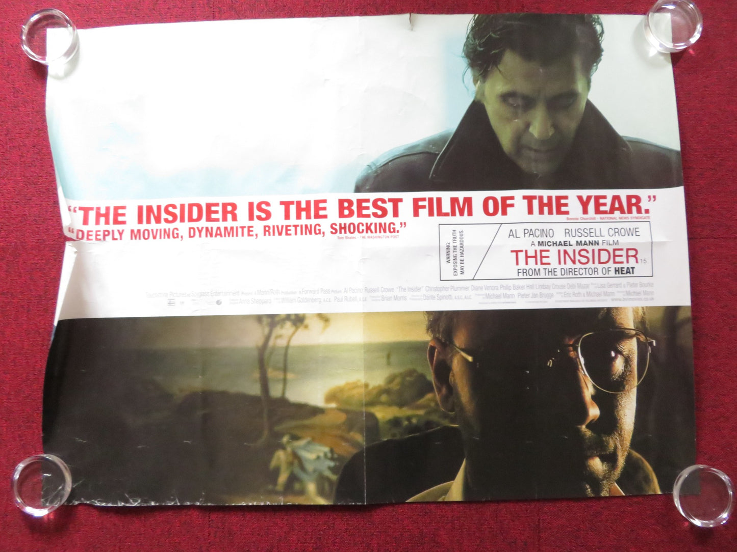 THE INSIDER UK QUAD (30"x 40") ROLLED POSTER AL PACINO RUSSELL CROWE 1999